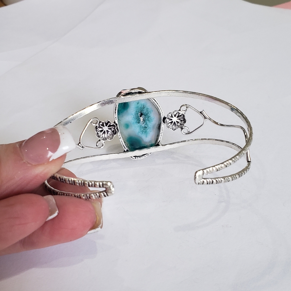 Agate gemstone, 925 silver bracelet - Picture 8 of 15
